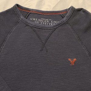 Vintage Fit Crew Neck Navy Blue Thermal